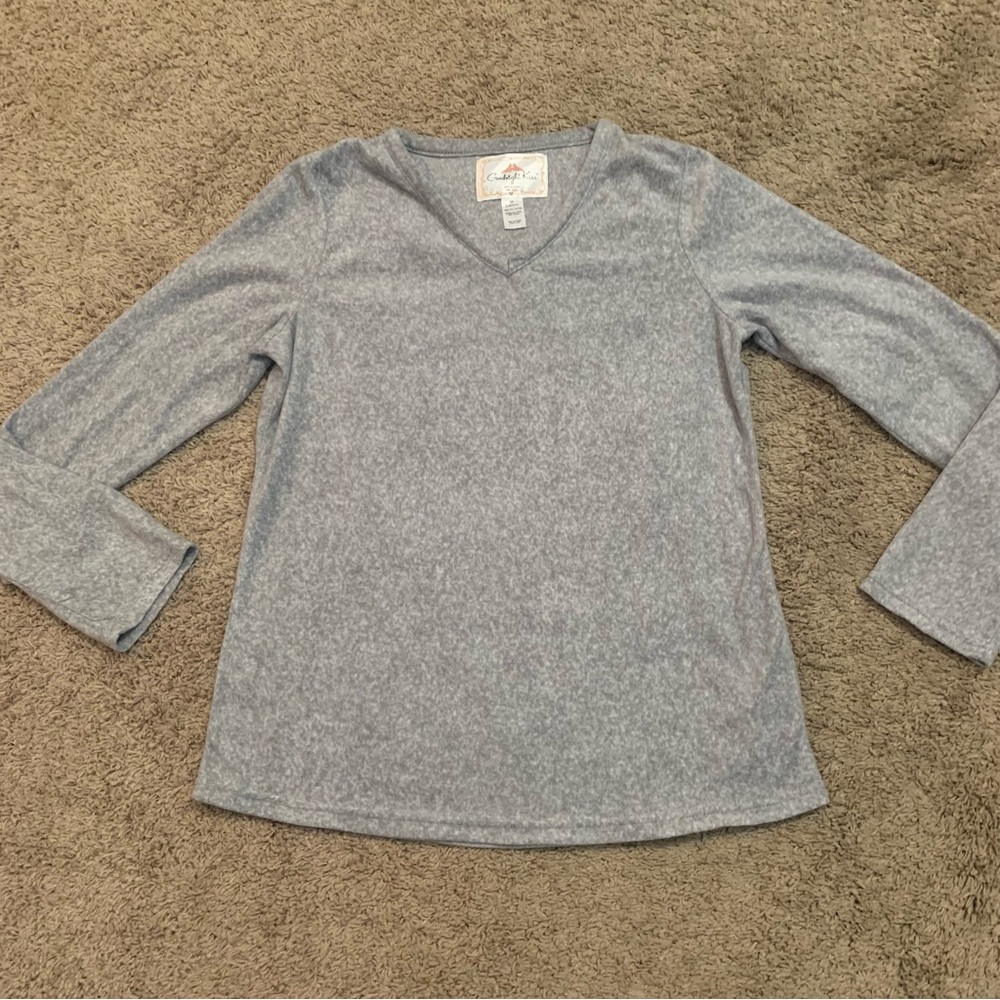 Goodnight Kiss Gray Sleepwear Pajama Top Medium